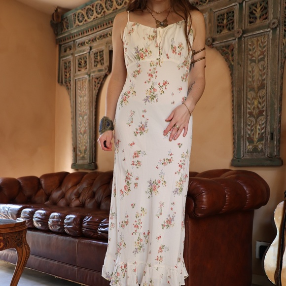 🦋REFORMATION White Floral Print Boho Summer Sundress Size L - Picture 2 of 4